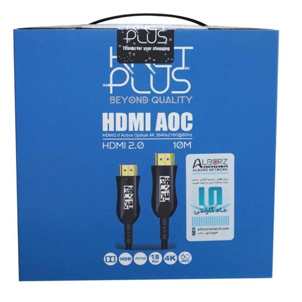 کابل 2.0 HDMI فیبر نوری کی نت پلاس 10 متری KP-CHAOC100