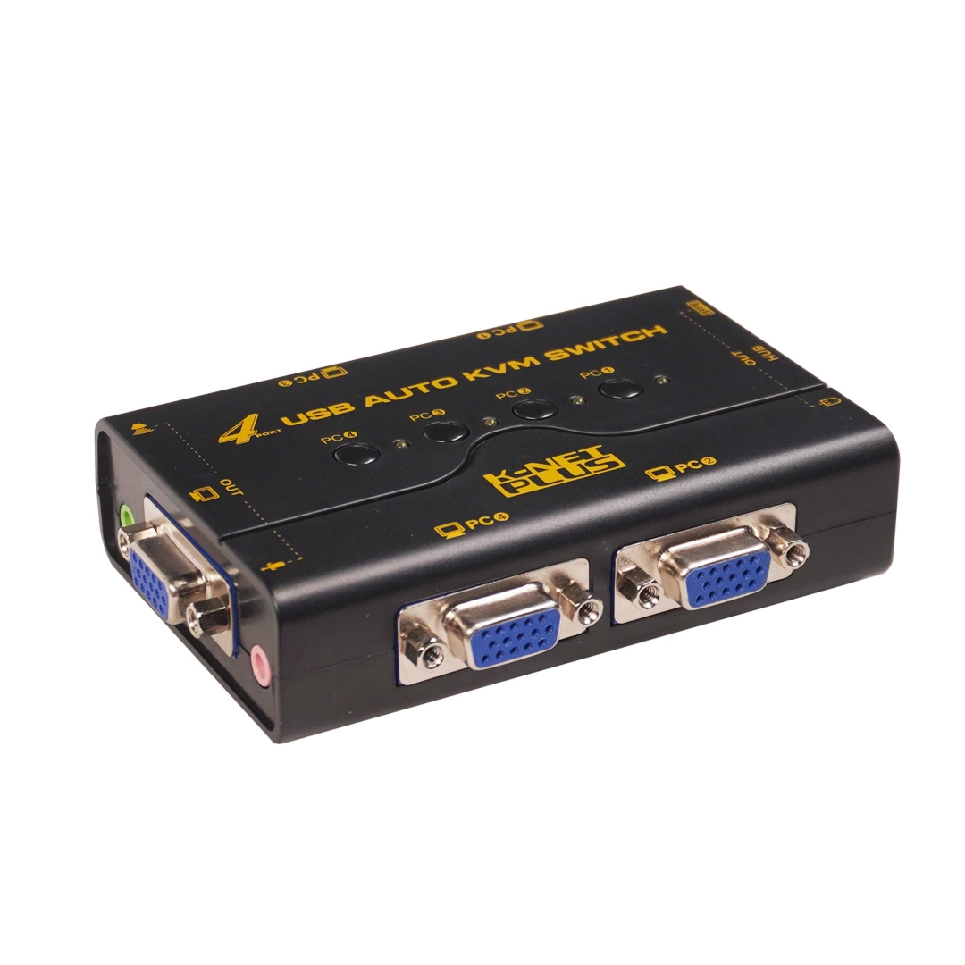 کی وی ام سوئیچ 4 پورت VGA کی نت پلاس KP-U624 کی وی ام سوئیچ 4 پورت VGA کی نت پلاس KP-U624