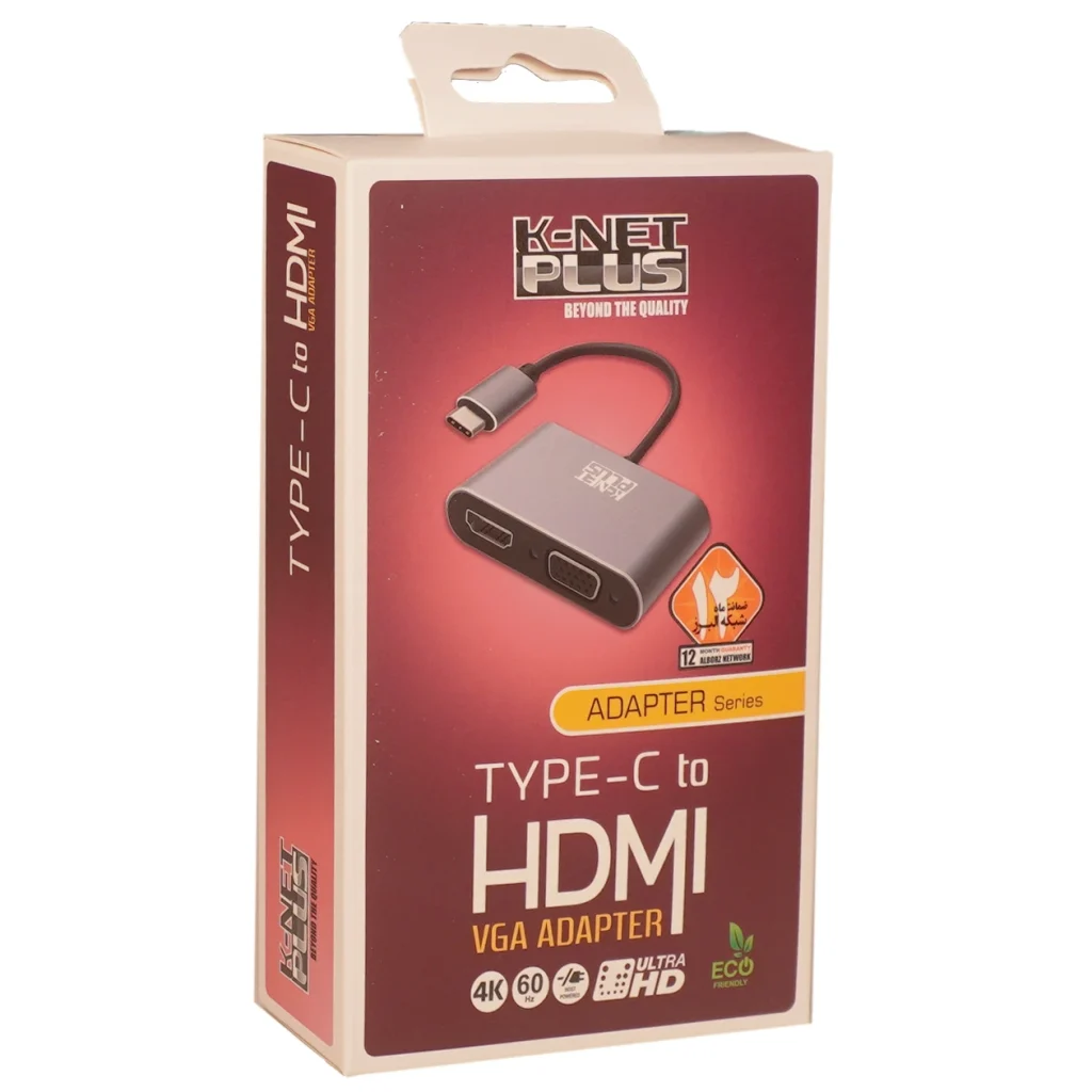 تبدیل Type C به HDMI و VGA کی نت پلاس KP-DO11