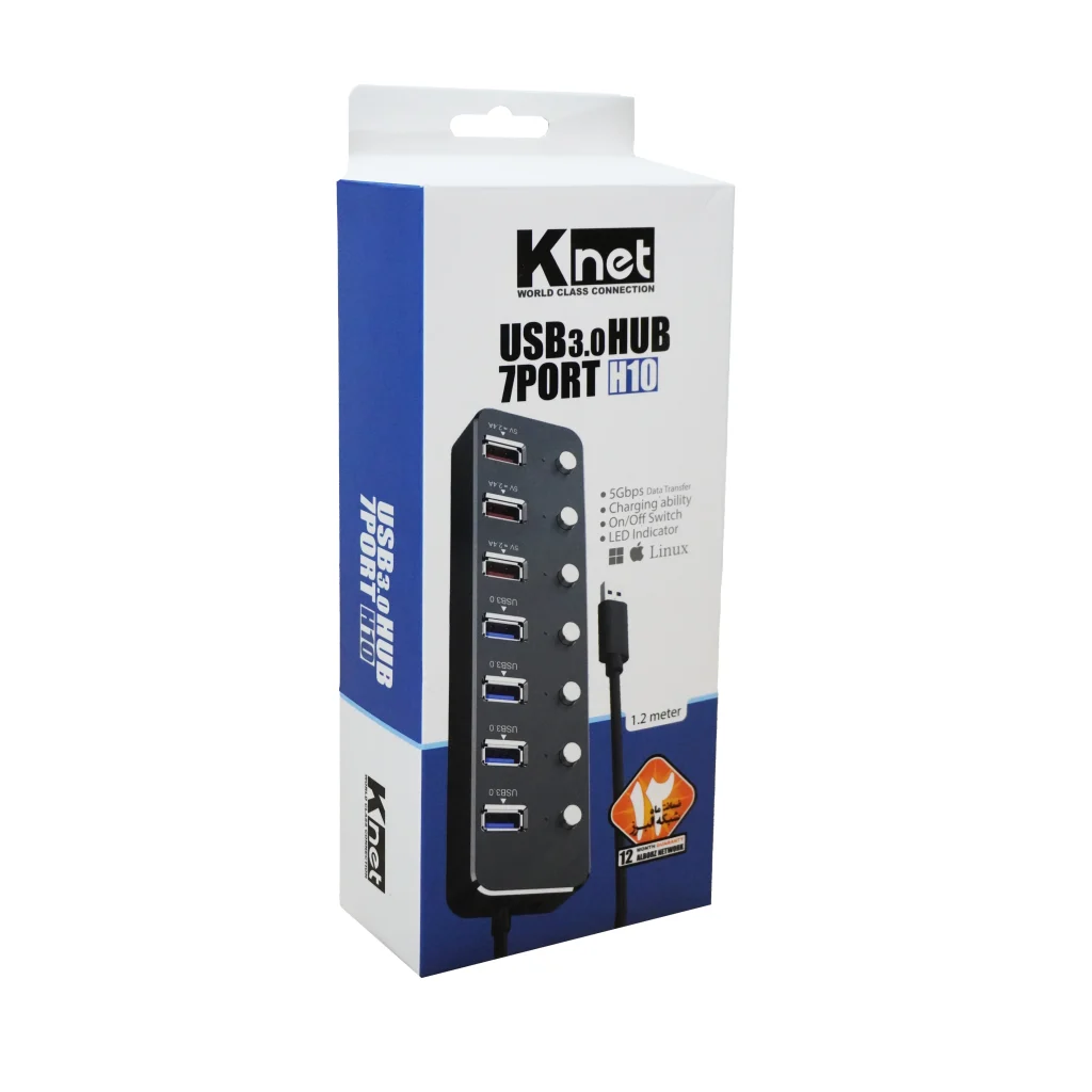 هاب 7 پورت USB 3.0 کی نت K-H10