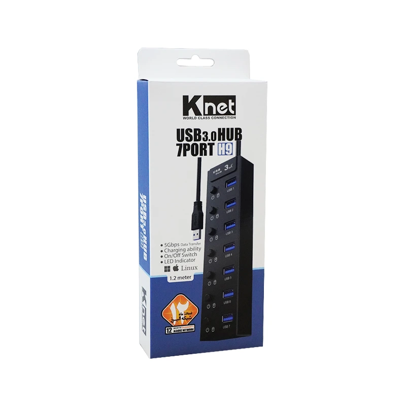 هاب 7 پورت USB 3.0 کلید دار کی نت K-H9