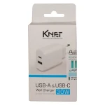 شارژر موبایل و تبلت 30 وات کی نت K-F23