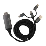 کابل تبدیل سه سر Micro و Type C و Lightning به HDMI کی نت پلاس KP-CT3