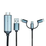 کابل تبدیل سه سر Micro و Type C و Lightning به HDMI کی نت پلاس KP-CT3