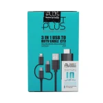 کابل تبدیل سه سر Micro و Type C و Lightning به HDMI کی نت پلاس KP-CT3