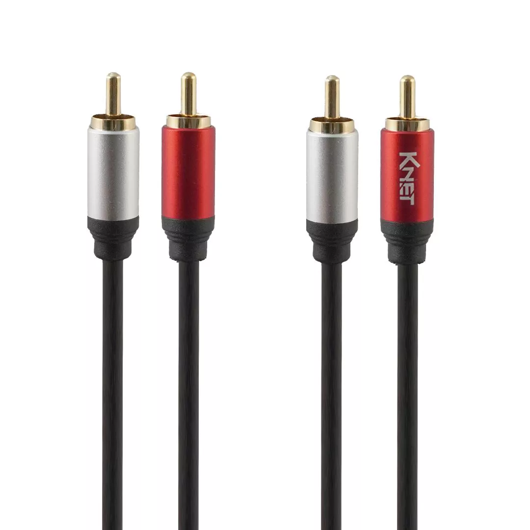 کابل صدا 2 به 2 RCA کی نت 3 متری K-C137 کابل صدا 2 به 2 RCA کی نت 3 متری K-C137