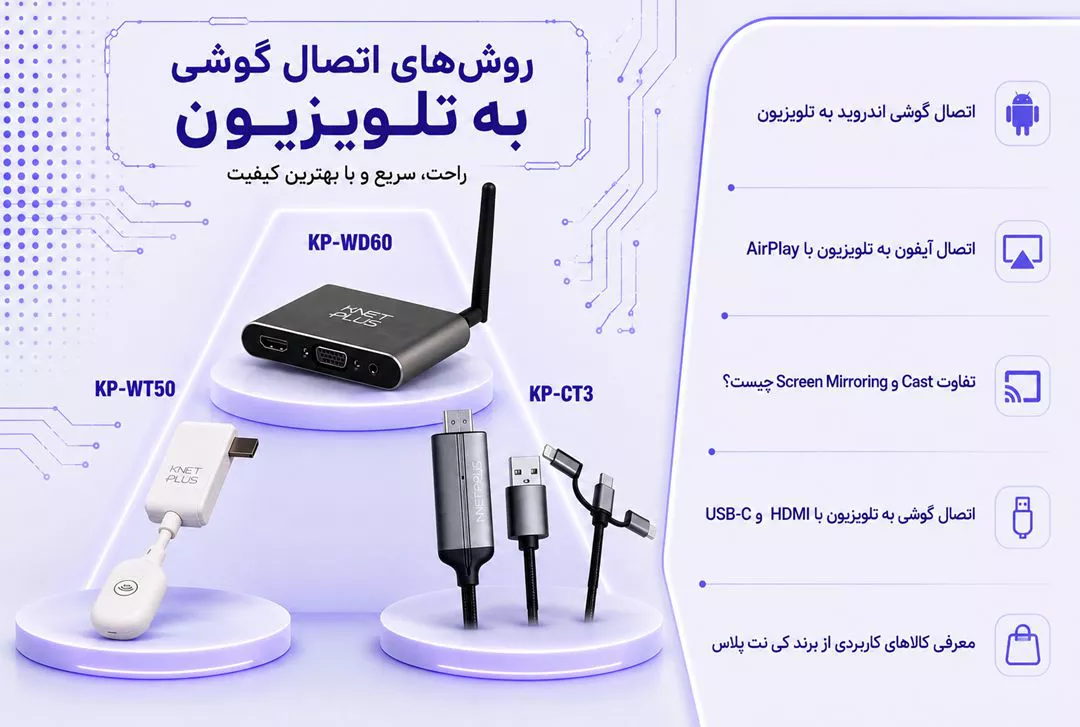 روش های اتصال گوشی به تلویزیون با کابل و اتصال بی‌سیم